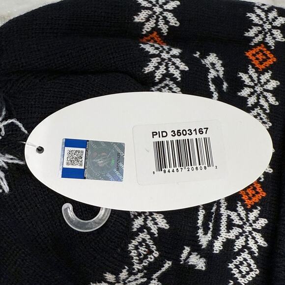 Auburn Tigers Knit Beanie Hat Bobble Fair Isle Style Orange White Warm‎ Logo NEW - Picture 5 of 8